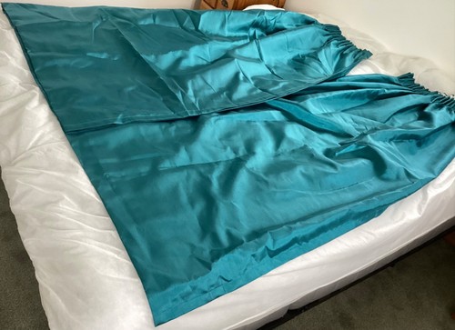 Teal curtains 170cm drop - , fully