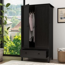 Modern Black 2 Door Wardrobe