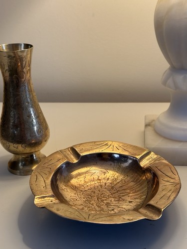 Vintage brass mini vase - brass, &