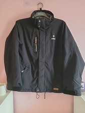 Size Large Black Animal Thick Padded Multi Pocket Jacket Coat Fleece Lining Warm