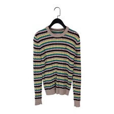 Jack Wills Multicoloured Cable Knit Stripe Jumper Cotton - Size 4