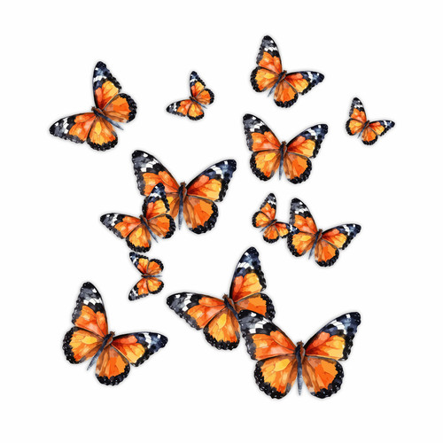 X10 natural butterfly stickers - natural,