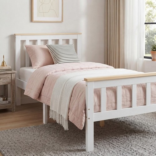 3ft white solid pine - bed, frame