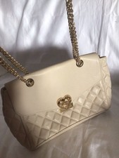 LOVE MOSCHINO Beige QUILTED Chain Shoulder CROSSBODY Bag