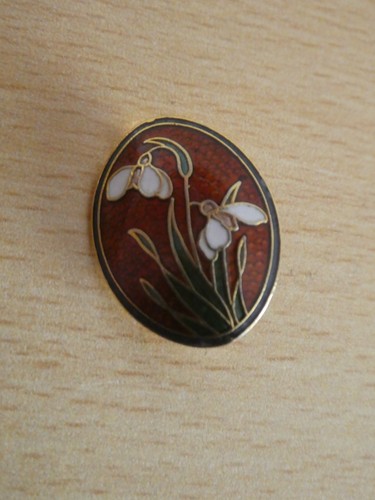 Vintage brooch cloisonne - brooch,