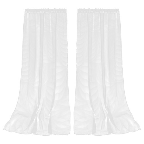 2pcs white rustic sheer - white,