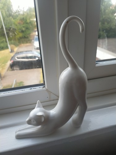 Beautiful white porcelain - beautiful, cat