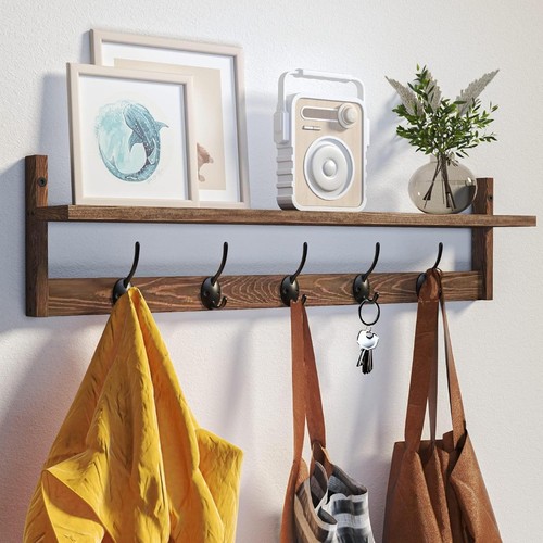Wooden coat rack - wooden, wall-mounted