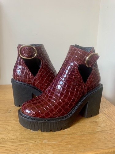 Topshop burgundy croc patent - topshop,