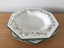 4 x Johnson Brothers Eternal Beau Rimmed Bowls - 24cm Diameter - VGC