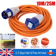10M-50M Caravan Motorhome Hook Up Extension Cable 16A 3pin Mains Electric Lead