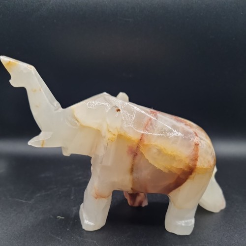 Onyx elephant figurine - onyx,