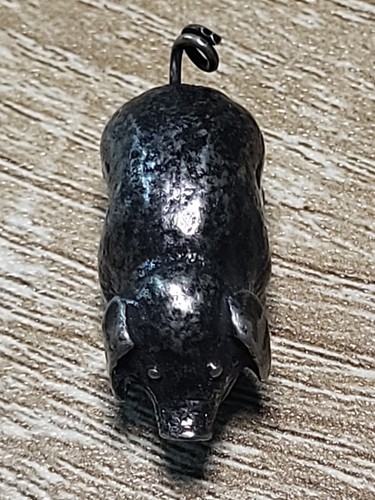 Miniature metal pig figurine - miniature,