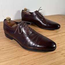 John White Men's Brown Leather Oxford Shoes UK Size 10