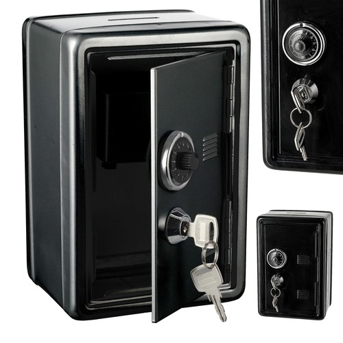 Black metal safe box with - box,