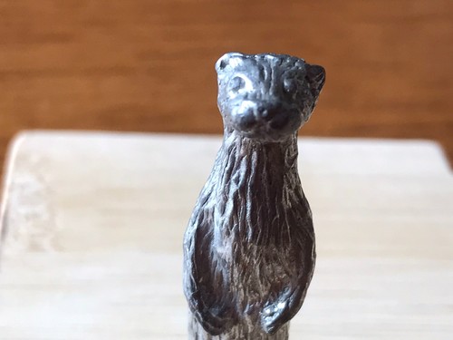 Miniature pewter silver otter - pewter,