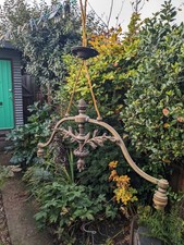 Antique Victorian French  Brass Highly Decorative Ceiling Light