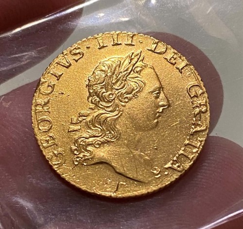 1764 gold half guinea small - 1764,