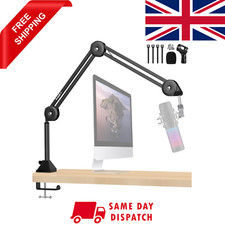 Microphone Boom Arm Mic Stand Desk with riser adjustable 33 in long reach Aveek