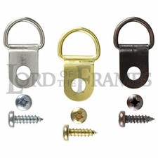 Nickel Brass Bronze Small D Rings Optional Screws Picture Framing Frame Hanging