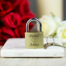 Personalised Engraved Padlock Love Lock Wedding Anniversary Keepsake Favour
