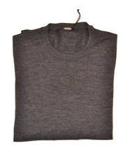 NWOT KITON MENS SWEATER CREW NECK GREY WOOL SZ M 50