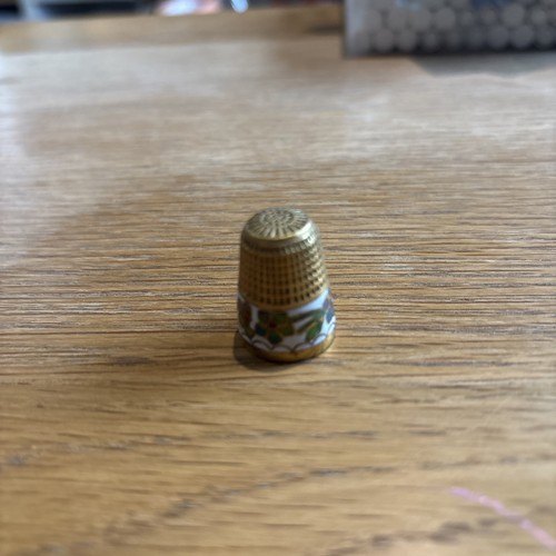 Vintage metal thimble with - with, a