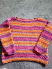 Handmade Knitted Chunky Jumper. Multi Coloured. With Spare Wool