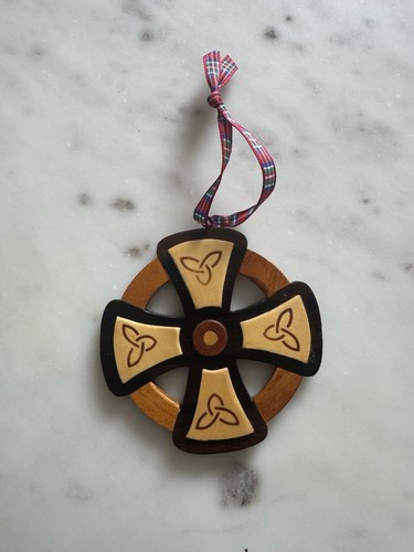 Celtic cross wooden dangle - cross,