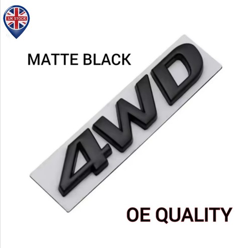 Matte black 4wd car letter - black,
