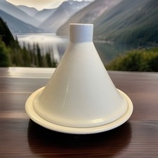 White Ceramic Tagine Cooking Pot Slow Cook - 28cm