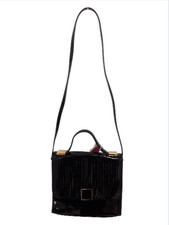 TED BAKER Womens Medium Sized Black Leather Crossbody Casual Handbag PRE-LOVED