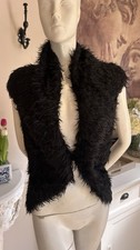 Black Faux Fur Gilet Casamia