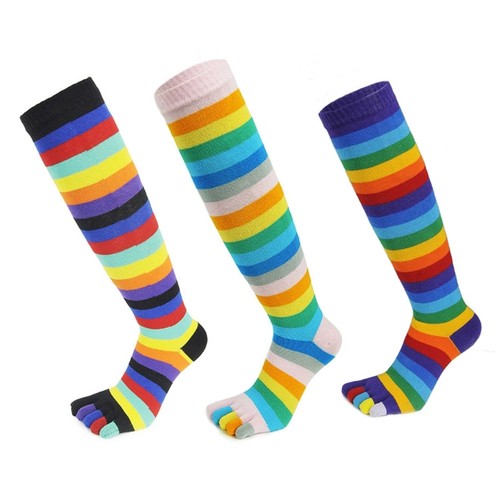 Pair rainbow striped - rainbow, toe