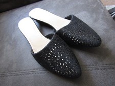 New - Sergio Todzi size 5 / 38 black beaded mule, low wedge S1