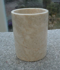 Carved Fossil Stone Toothbrush Holder Beaker Tumbler Polished Rock
