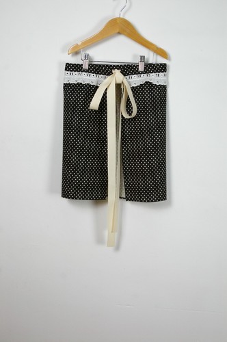 Apron black white polkadot - white,