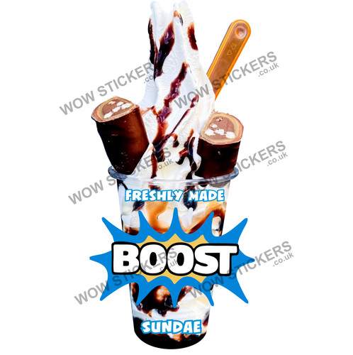 Boost ice cream sundae sticker - cream,