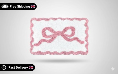 Pink bow pattern bathroom - pink,