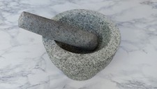 Jamie Oliver Carved Grey Granite Stone Pestle & Mortar Heavy ** 15cm Large