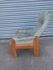Ekornes green leather recliner - ekornes,