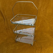 Vintage Art Deco Silver Glass Cake Stand Tier Christmas afternoon tea Ritz Savoy