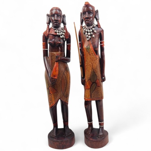 African wooden tribal figures - african,