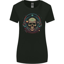 Astro Skull Planets Universe Space Womens Wider Cut T-Shirt