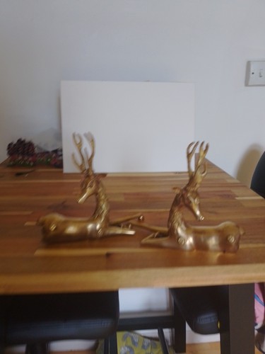 Vintage brass stags deer elk - deer,