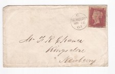 1860 fine penny - qv, red