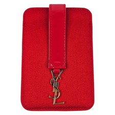 Yves Saint Laurent YSL Womens Red Card Holder Wallet