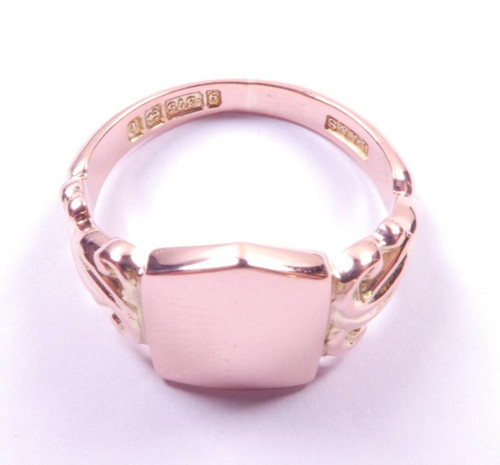 Rose gold signet ring - , size