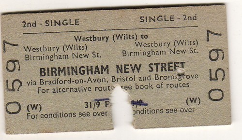 Railway ticket brb westbury - brb(w),
