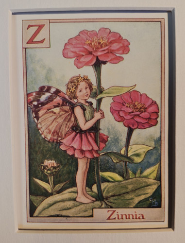 Vintage flower fairies print - flower,